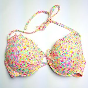 Victorias Secret Neon Confetti Pushup Bikini Top